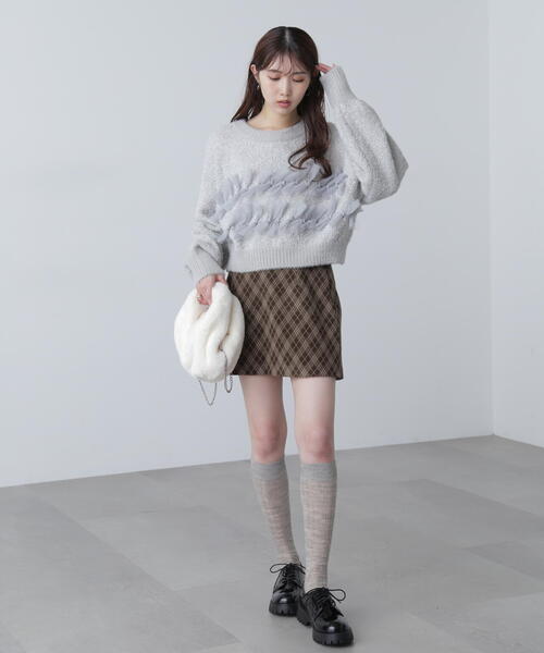 FREE'S MART（フリーズマート）の「◆ファンシーヤーンチュールリボンニット（ニット/セーター・レディース・ホワイト/グレー/ブラック・FREE）」の10枚目の写真