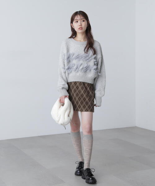 FREE'S MART（フリーズマート）の「◆ファンシーヤーンチュールリボンニット（ニット/セーター・レディース・ホワイト/グレー/ブラック・FREE）」の11枚目の写真