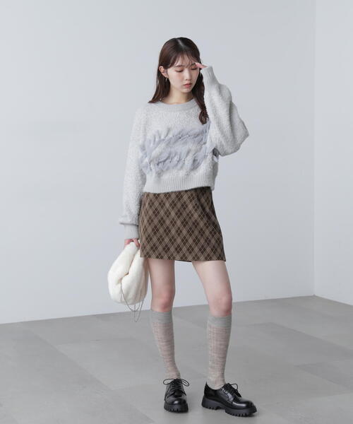 FREE'S MART（フリーズマート）の「◆ファンシーヤーンチュールリボンニット（ニット/セーター・レディース・ホワイト/グレー/ブラック・FREE）」の13枚目の写真