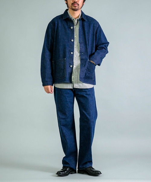 OMNIGOD デニム カバーオール OMNIGOD mens / オムニゴッド] 12oz枷染めデニム カバーオール