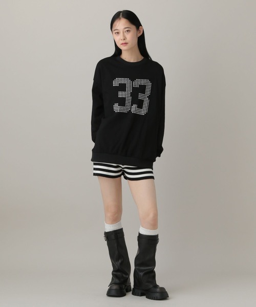 3.3 Field Trip （3.3フィールドトリップ）の「3.3 Field Trip／ボーダーニットショートパンツ（その他パンツ・レディース・グレー/ブラック・FREE）」の7枚目の写真