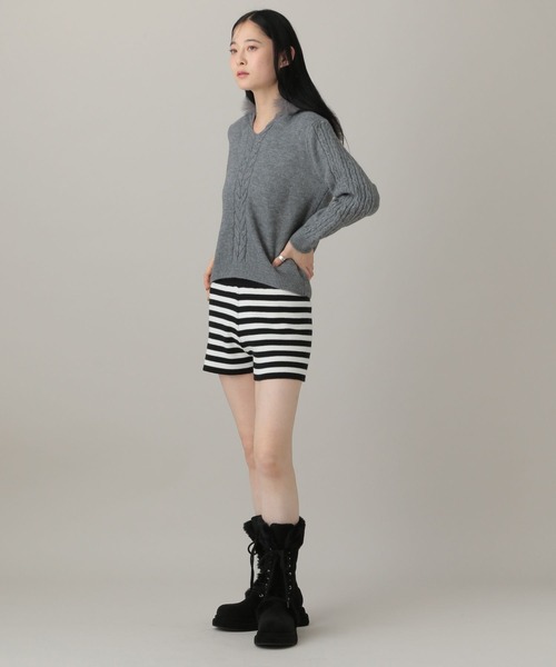 3.3 Field Trip （3.3フィールドトリップ）の「3.3 Field Trip／ボーダーニットショートパンツ（その他パンツ・レディース・グレー/ブラック・FREE）」の9枚目の写真