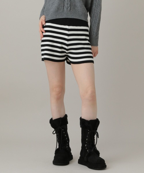 3.3 Field Trip （3.3フィールドトリップ）の「3.3 Field Trip／ボーダーニットショートパンツ（その他パンツ・レディース・グレー/ブラック・FREE）」の10枚目の写真