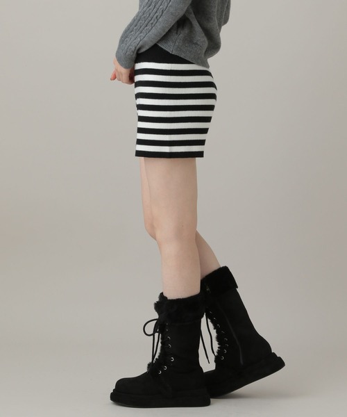 3.3 Field Trip （3.3フィールドトリップ）の「3.3 Field Trip／ボーダーニットショートパンツ（その他パンツ・レディース・グレー/ブラック・FREE）」の12枚目の写真