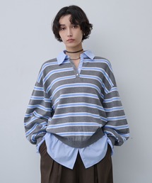 AIC. | ブロードシャツコンビネーションボーダーニット(ニット/セーター)
