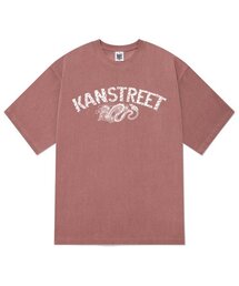 KTPP0170 レタリングドラゴンピグメント半袖Tシャツ - ピンク