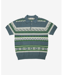 sortie（ソルティ）の「Jacquard Summer Polo Knit (Blue)（ニット/セーター）」