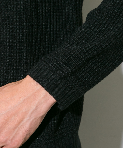 STUDIOUS（ステュディオス）の「【ZOZO限定】 STUDIOUSファインウールワッフルタートルネックニット（ニット/セーター・メンズ・ブラック/カーキ/ホワイト/ネイビー/グレー・2/1/3）」の20枚目の写真