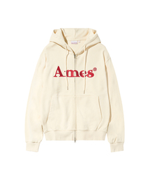 AMESWORLDWIDE | BASIC LOGO HOODIE ZIP UP CREAM(パーカー)