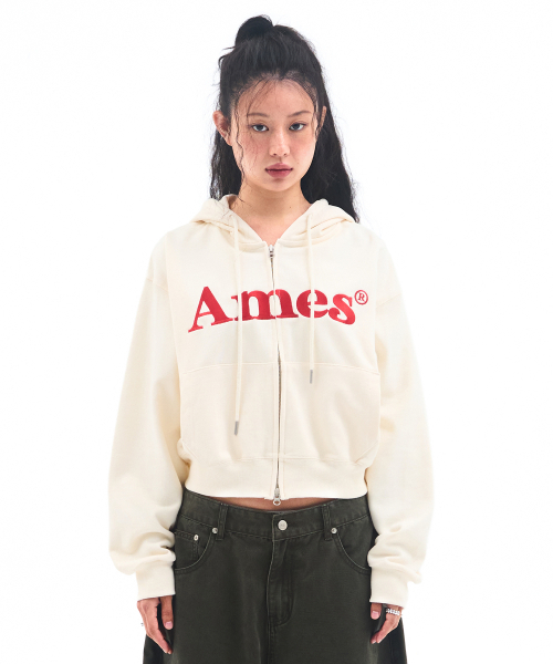 AMESWORLDWIDE（アメスワールドワイド）の「BASIC LOGO HOODIE ZIP UP CREAM（パーカー・レディース・その他・SMALL/MEDIUM/LARGE）」の10枚目の写真