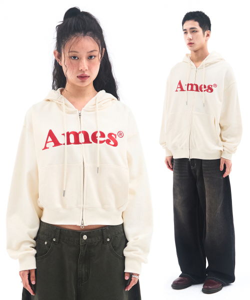 AMESWORLDWIDE（アメスワールドワイド）の「BASIC LOGO HOODIE ZIP UP CREAM（パーカー・レディース・その他・SMALL/MEDIUM/LARGE）」の6枚目の写真