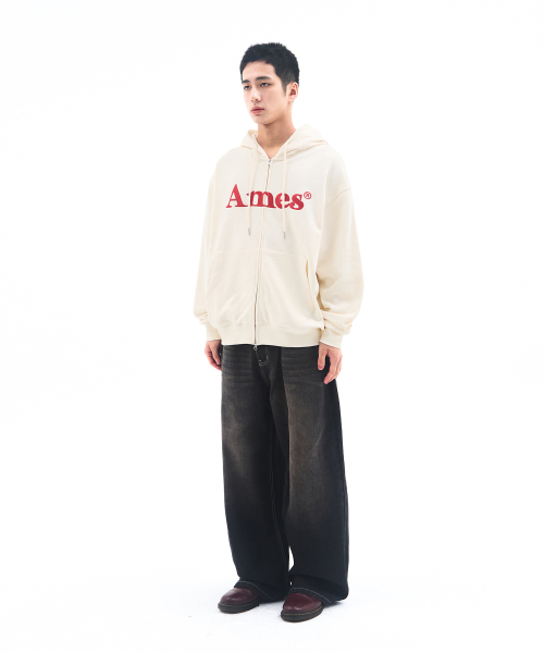 AMESWORLDWIDE（アメスワールドワイド）の「BASIC LOGO HOODIE ZIP UP CREAM（パーカー・レディース・その他・SMALL/MEDIUM/LARGE）」の3枚目の写真