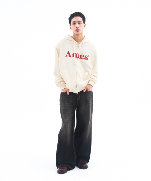 AMESWORLDWIDE（アメスワールドワイド）の「BASIC LOGO HOODIE ZIP UP CREAM（パーカー・レディース・その他・SMALL/MEDIUM/LARGE）」の2枚目の写真