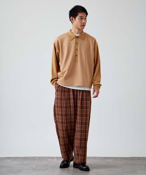 B.C STOCK（ベーセーストック）の「【Deux Allures/ドゥ アリュール】ニットコンピ ポロシャツ（ニット/セーター・メンズ・ライトグレー/ベージュ・FREE）」の7枚目の写真