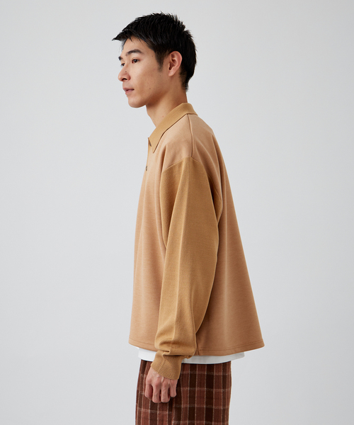 B.C STOCK（ベーセーストック）の「【Deux Allures/ドゥ アリュール】ニットコンピ ポロシャツ（ニット/セーター・メンズ・ライトグレー/ベージュ・FREE）」の9枚目の写真