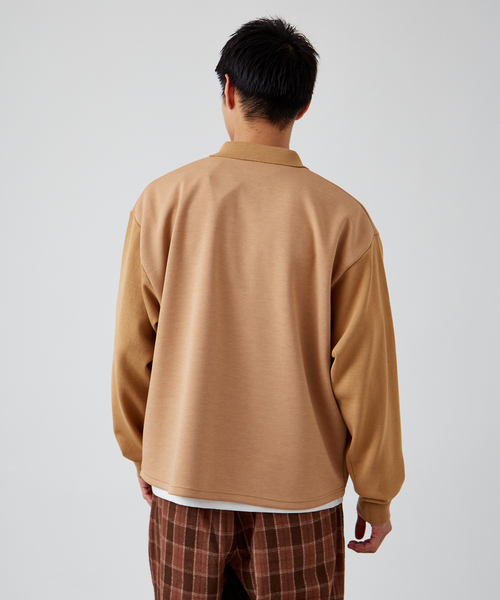 B.C STOCK（ベーセーストック）の「【Deux Allures/ドゥ アリュール】ニットコンピ ポロシャツ（ニット/セーター・メンズ・ライトグレー/ベージュ・FREE）」の10枚目の写真