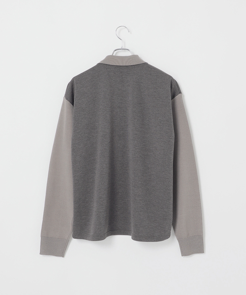 B.C STOCK（ベーセーストック）の「【Deux Allures/ドゥ アリュール】ニットコンピ ポロシャツ（ニット/セーター・メンズ・ライトグレー/ベージュ・FREE）」の14枚目の写真