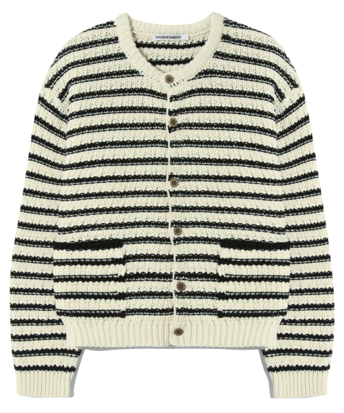 Страйп-раунд неоновый кардиган с дырками в стиле кёрлинга (Strype round neck cardigan)