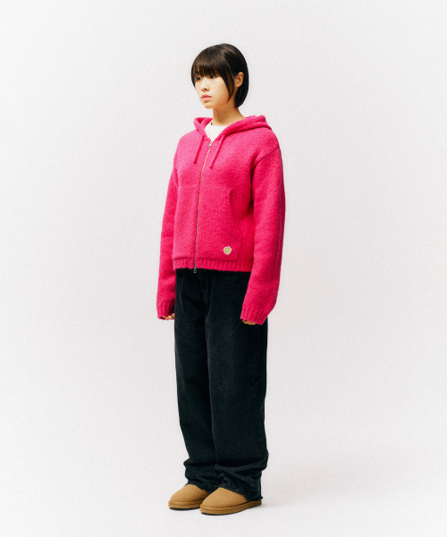 PHYSICAL DEPARTMENT(フィジカル デパートメント)の「ハートアップルニットフードジップアップ_ピンク(パーカー・レディース・その他・SMALL/MEDIUM/LARGE)」の6枚目の写真