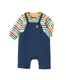 HOT BISCUITS（ホットビスケッツ）の「オーバーオール重ね着風 7分丈カバーオール（ロンパース）」