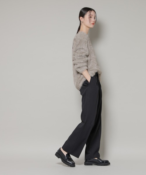 NANO universe（ナノユニバース）の「ワンタックセンタープレスストレートパンツ（スラックス・レディース・グレー/ブラック/ベージュ・FREE）」の21枚目の写真