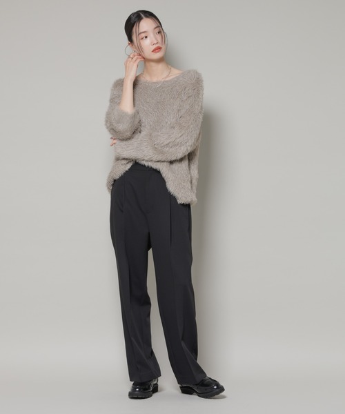 NANO universe（ナノユニバース）の「ワンタックセンタープレスストレートパンツ（スラックス・レディース・グレー/ブラック/ベージュ・FREE）」の22枚目の写真