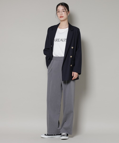 NANO universe（ナノユニバース）の「ワンタックセンタープレスストレートパンツ（スラックス・レディース・グレー/ブラック/ベージュ・FREE）」の6枚目の写真