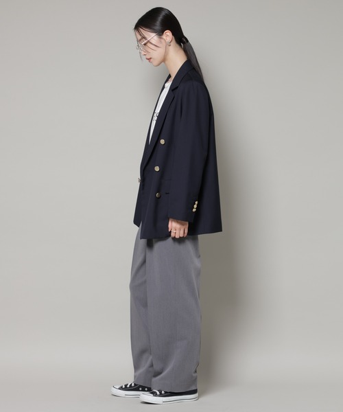 NANO universe（ナノユニバース）の「ワンタックセンタープレスストレートパンツ（スラックス・レディース・グレー/ブラック/ベージュ・FREE）」の7枚目の写真