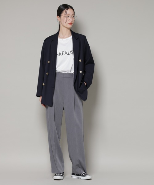 NANO universe（ナノユニバース）の「ワンタックセンタープレスストレートパンツ（スラックス・レディース・グレー/ブラック/ベージュ・FREE）」の9枚目の写真