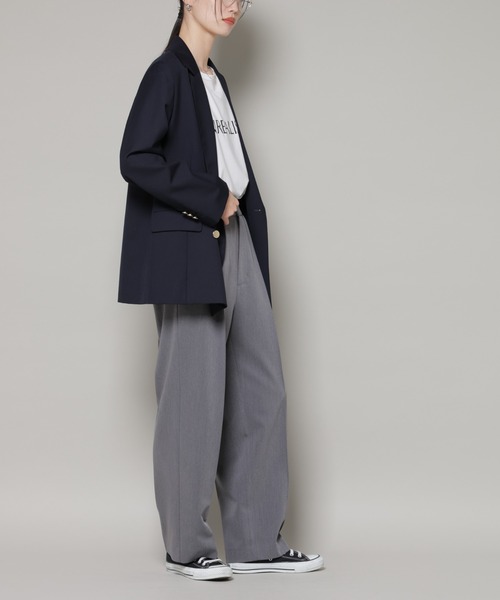 NANO universe（ナノユニバース）の「ワンタックセンタープレスストレートパンツ（スラックス・レディース・グレー/ブラック/ベージュ・FREE）」の10枚目の写真