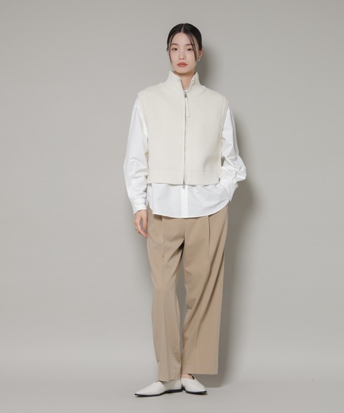 NANO universe（ナノユニバース）の「ワンタックセンタープレスストレートパンツ（スラックス・レディース・グレー/ブラック/ベージュ・FREE）」の12枚目の写真