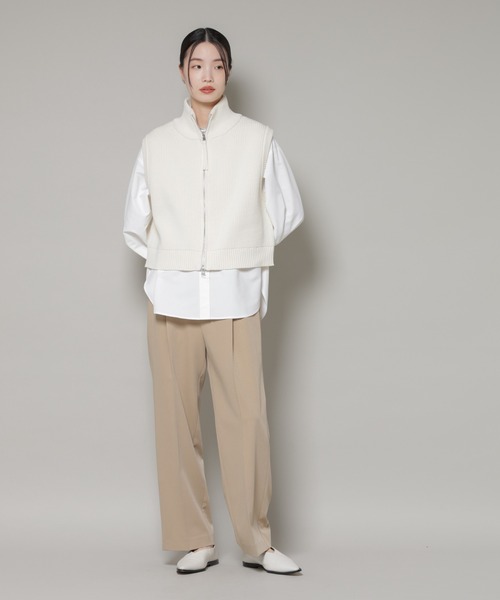 NANO universe（ナノユニバース）の「ワンタックセンタープレスストレートパンツ（スラックス・レディース・グレー/ブラック/ベージュ・FREE）」の14枚目の写真