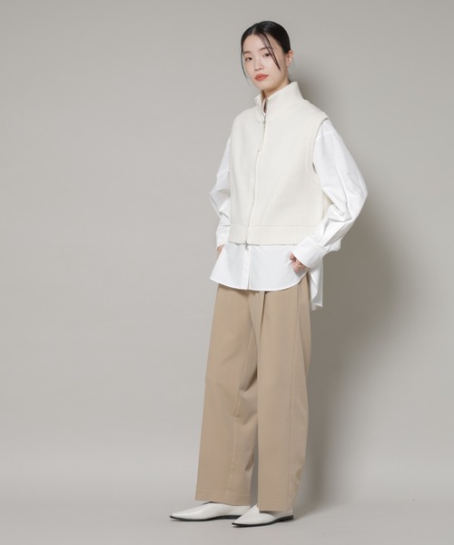 NANO universe（ナノユニバース）の「ワンタックセンタープレスストレートパンツ（スラックス・レディース・グレー/ブラック/ベージュ・FREE）」の15枚目の写真