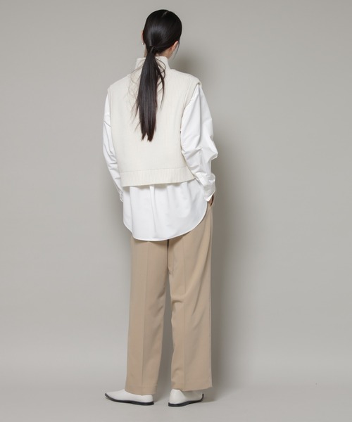 NANO universe（ナノユニバース）の「ワンタックセンタープレスストレートパンツ（スラックス・レディース・グレー/ブラック/ベージュ・FREE）」の16枚目の写真