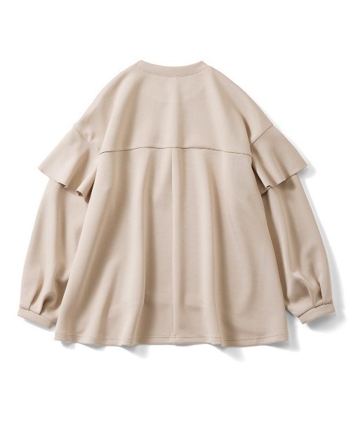 IEDIT（イディット）の「ＩＥＤＩＴ　ひらっと華やかなダンボールスウェット（スウェット・レディース・ブラック/ベージュ・L/M/LL/3L/S）」の8枚目の写真