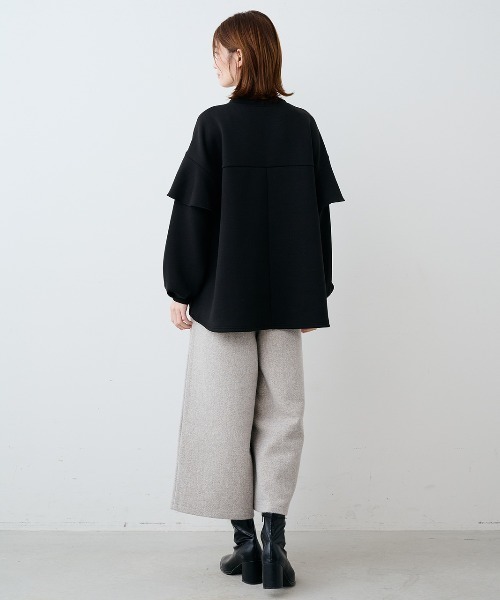 IEDIT（イディット）の「ＩＥＤＩＴ　ひらっと華やかなダンボールスウェット（スウェット・レディース・ブラック/ベージュ・L/M/LL/3L/S）」の12枚目の写真