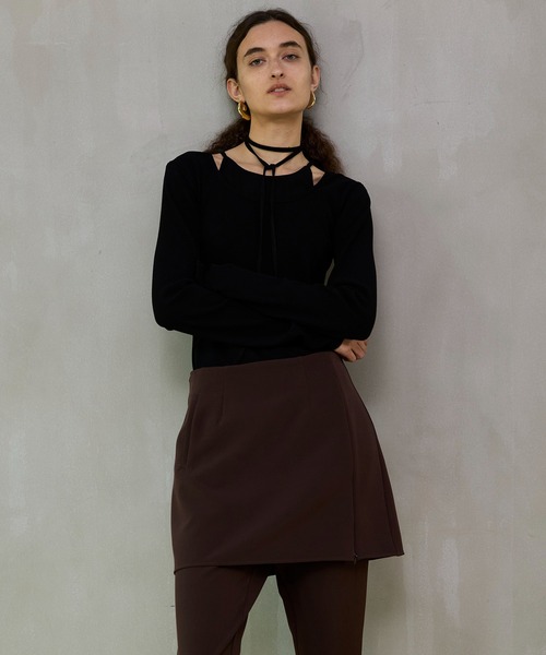 MAISON SPECIAL（メゾンスペシャル）の「Layered Rib Top/レイヤードリブトップス（Tシャツ/カットソー・レディース・イエロー/ホワイト/ブラック・FREE）」の3枚目の写真