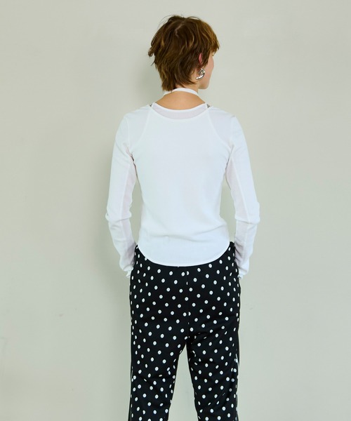 MAISON SPECIAL（メゾンスペシャル）の「Layered Rib Top/レイヤードリブトップス（Tシャツ/カットソー・レディース・イエロー/ホワイト/ブラック・FREE）」の11枚目の写真