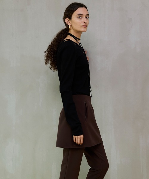 MAISON SPECIAL（メゾンスペシャル）の「Layered Rib Top/レイヤードリブトップス（Tシャツ/カットソー・レディース・イエロー/ホワイト/ブラック・FREE）」の12枚目の写真