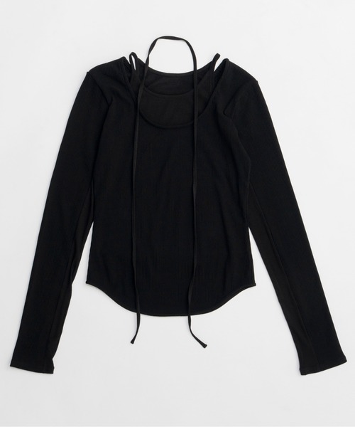 MAISON SPECIAL（メゾンスペシャル）の「Layered Rib Top/レイヤードリブトップス（Tシャツ/カットソー・レディース・イエロー/ホワイト/ブラック・FREE）」の15枚目の写真