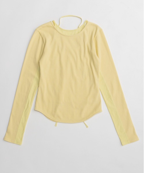 MAISON SPECIAL（メゾンスペシャル）の「Layered Rib Top/レイヤードリブトップス（Tシャツ/カットソー・レディース・イエロー/ホワイト/ブラック・FREE）」の20枚目の写真