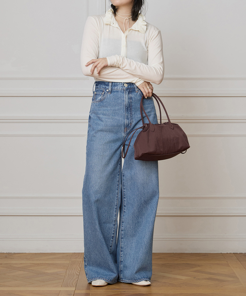 IENA LA BOUCLE（イエナラブークル）の「《追加》IENA LA BOUCLE フリルヘンリーネックカットソー（Tシャツ/カットソー・レディース・グレー・FREE）」の3枚目の写真