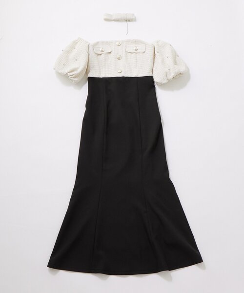 OLIVE des OLIVE(オリーブデオリーブ)の「【Belle Charme】Tweed Mermaid Dress(ドレス・レディース・ピンク/アイボリー/ブラック・FREE)」の13枚目の写真