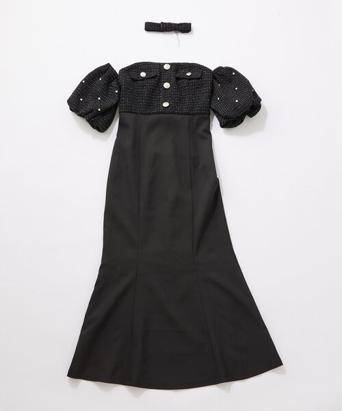 OLIVE des OLIVE(オリーブデオリーブ)の「【Belle Charme】Tweed Mermaid Dress(ドレス・レディース・ピンク/アイボリー/ブラック・FREE)」の18枚目の写真