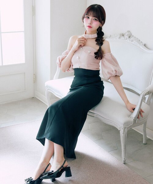 OLIVE des OLIVE(オリーブデオリーブ)の「【Belle Charme】Tweed Mermaid Dress(ドレス・レディース・ピンク/アイボリー/ブラック・FREE)」の22枚目の写真