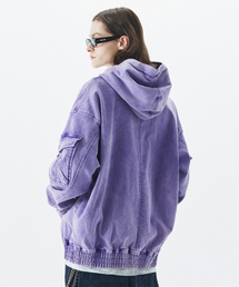 HEDER HELEN（ヘダーヘレン）の「CARGO DYEING HOOD PURPLE（パーカー）」