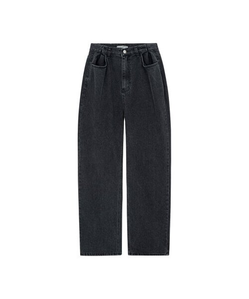 SALAD BAGUNI(サラダバグニ)の「Pin Tuck Wide Denim Jeans_black(デニムパンツ・レディース・その他・SMALL/MEDIUM)」の1枚目の写真