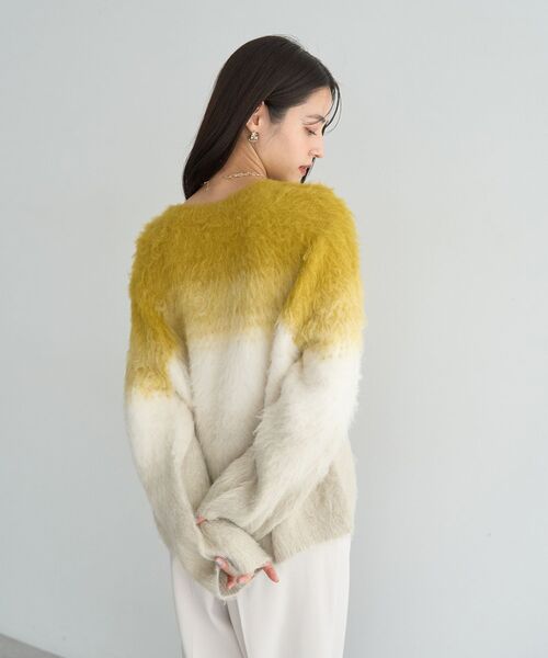 YECCA VECCA（イェッカヴェッカ）の「グラデーションシャギーニット（ニット/セーター・レディース・ブルー/イエロー/ラベンダー・FREE）」の10枚目の写真