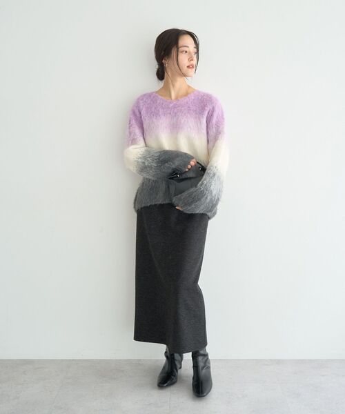 YECCA VECCA（イェッカヴェッカ）の「グラデーションシャギーニット（ニット/セーター・レディース・ブルー/イエロー/ラベンダー・FREE）」の21枚目の写真