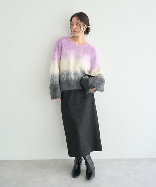 YECCA VECCA（イェッカヴェッカ）の「グラデーションシャギーニット（ニット/セーター・レディース・ブルー/イエロー/ラベンダー・FREE）」の22枚目の写真